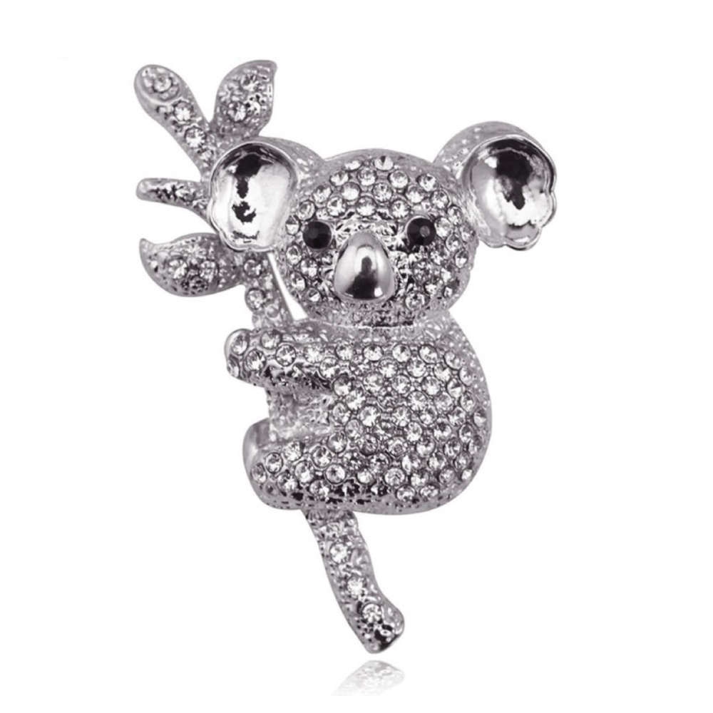 Crystal Pave Koala Brooch